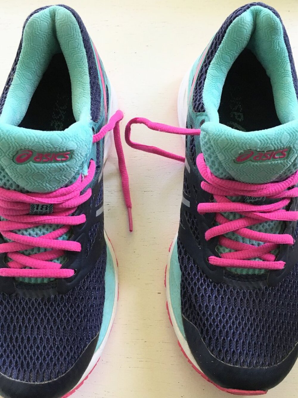 Asics Gel Cumulus Shoes Women's Sz 7 Blue Turquoise Pink Running Sneakers Retro